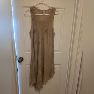 Elegant Tan Sleeveless Dress